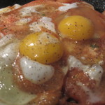 Sliced tomatoes and eggs