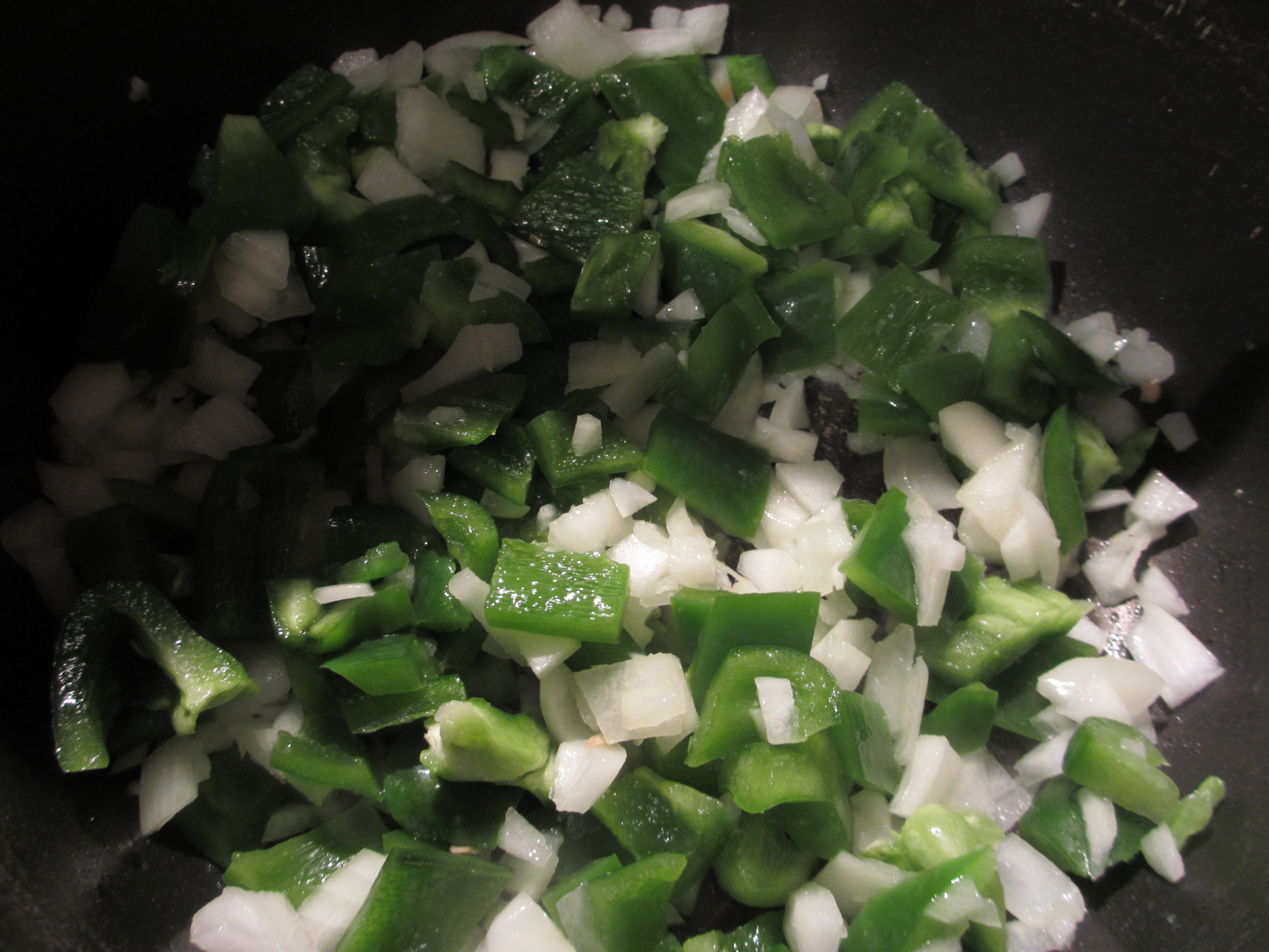 diced peppers and onions