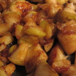 Chopped cooked apples