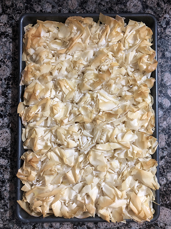 Phyllo Sheets with Butter Before Baking