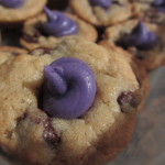 Cookie cupcake with purple frosting