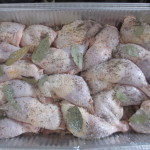 Marinated chicken thighs and drumsticks