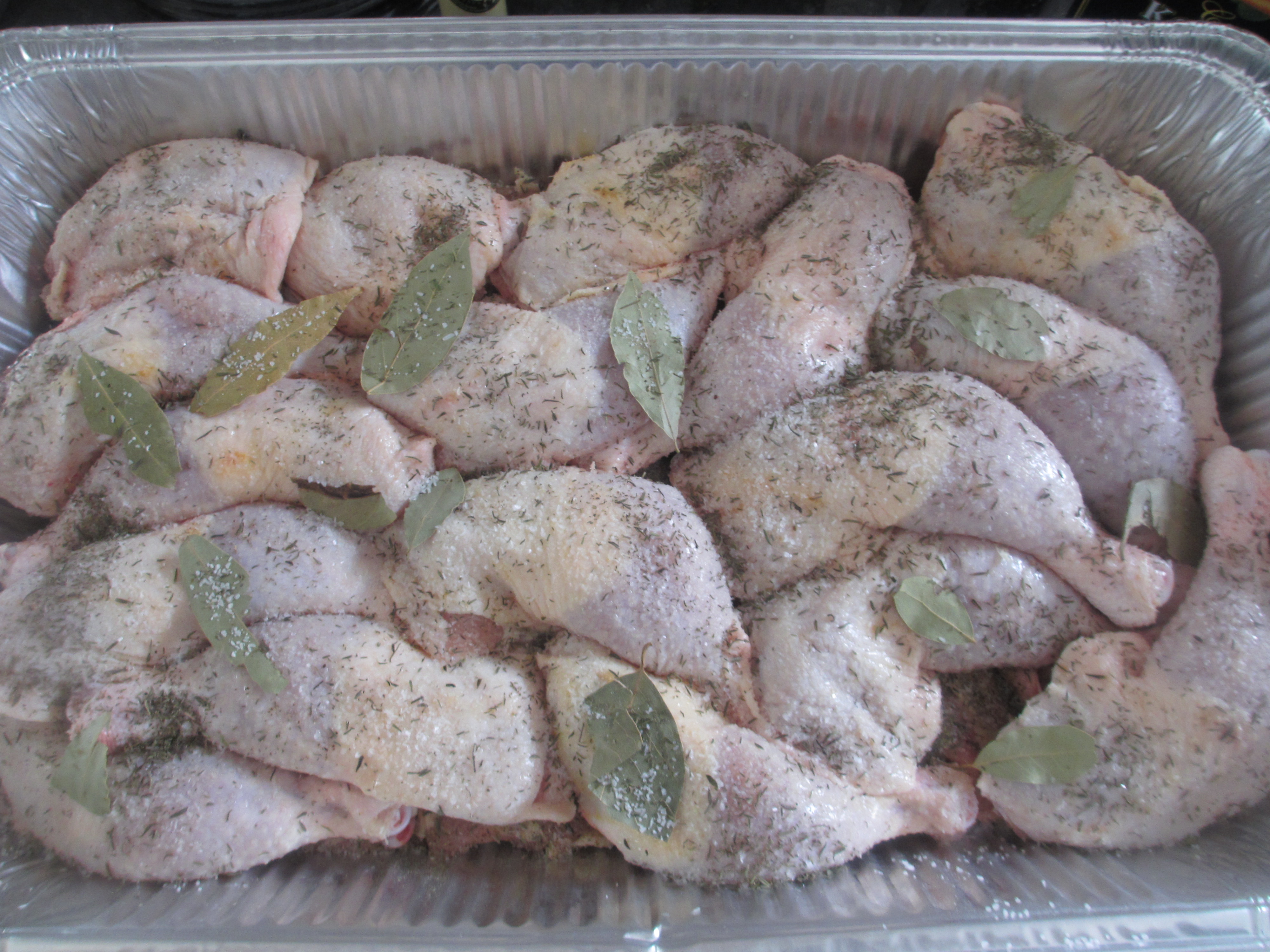 Marinated chicken thighs and drumsticks
