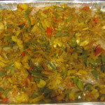 Tilapi and veggies, pre-baking
