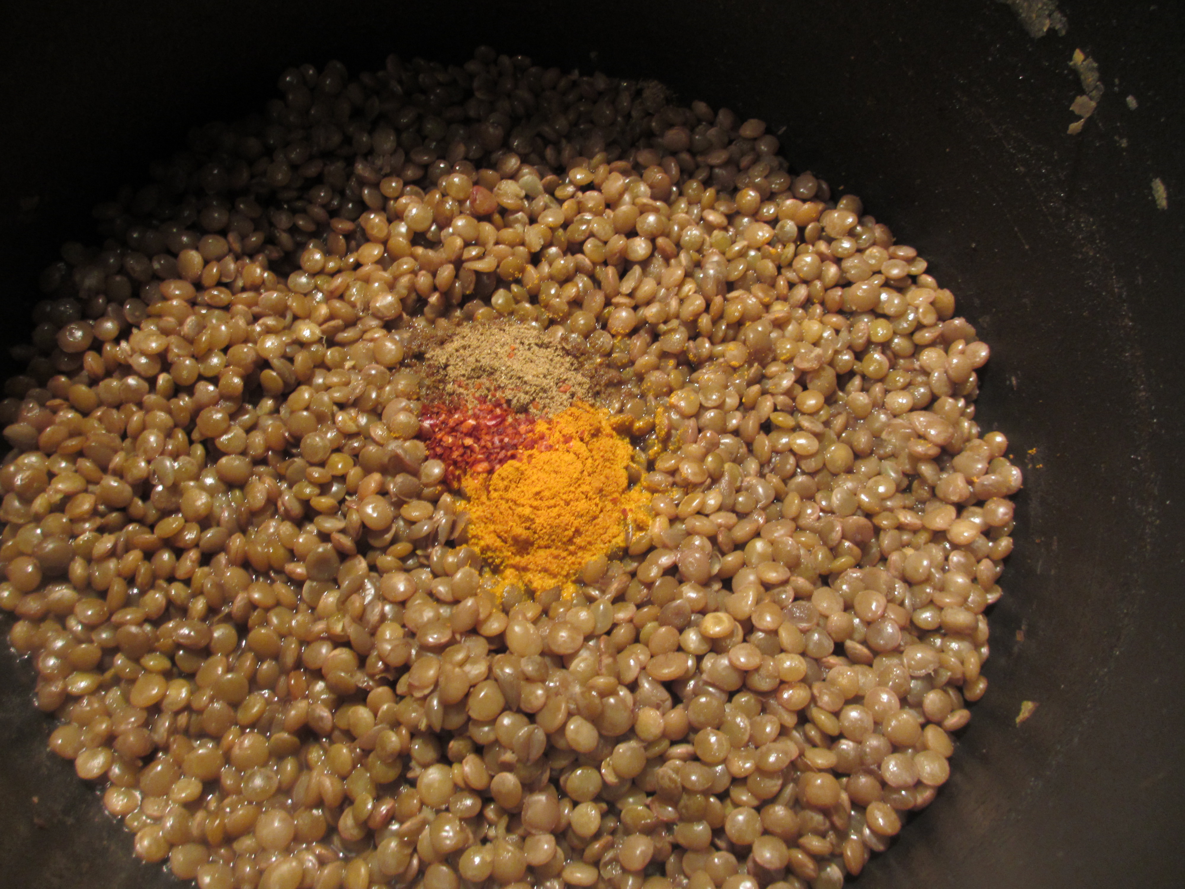 Green lentils with spices