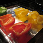 Bell peppers, cut in half