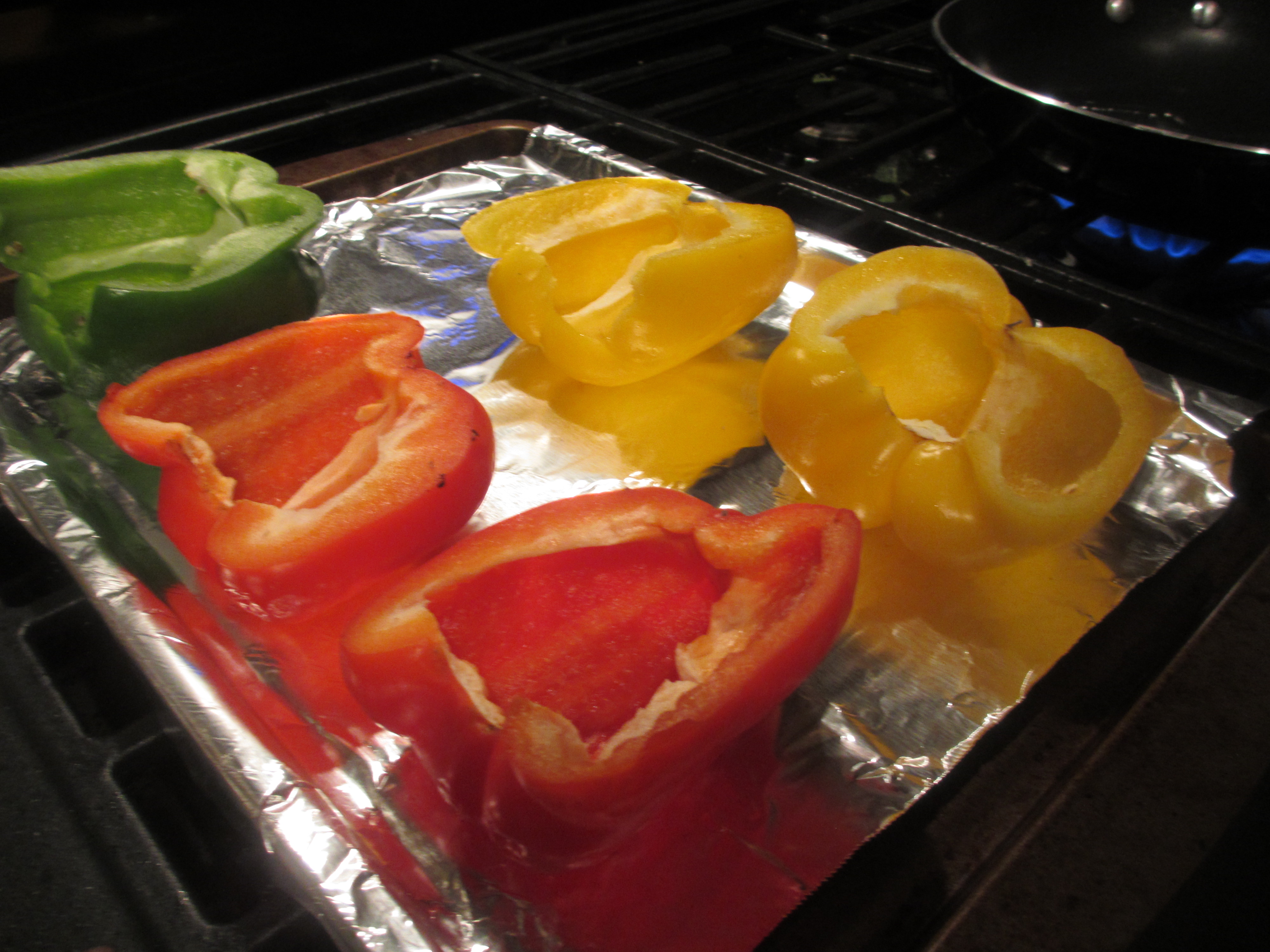 Bell peppers, cut in half