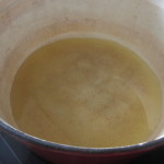 Oil in a cast iron pot