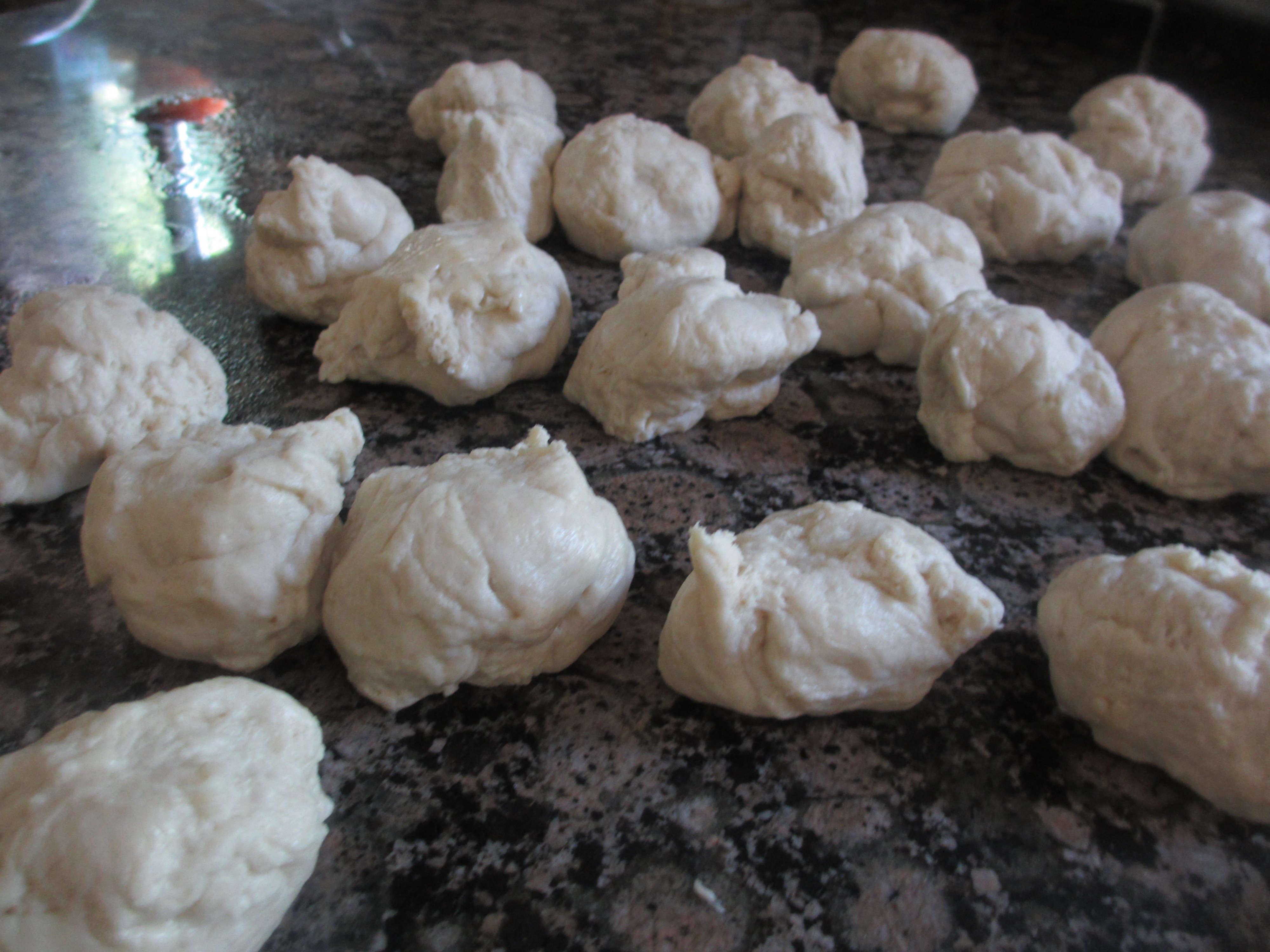 Piles of dough