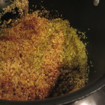 Bulgur, vermicelli noodles, and onions, uncooked