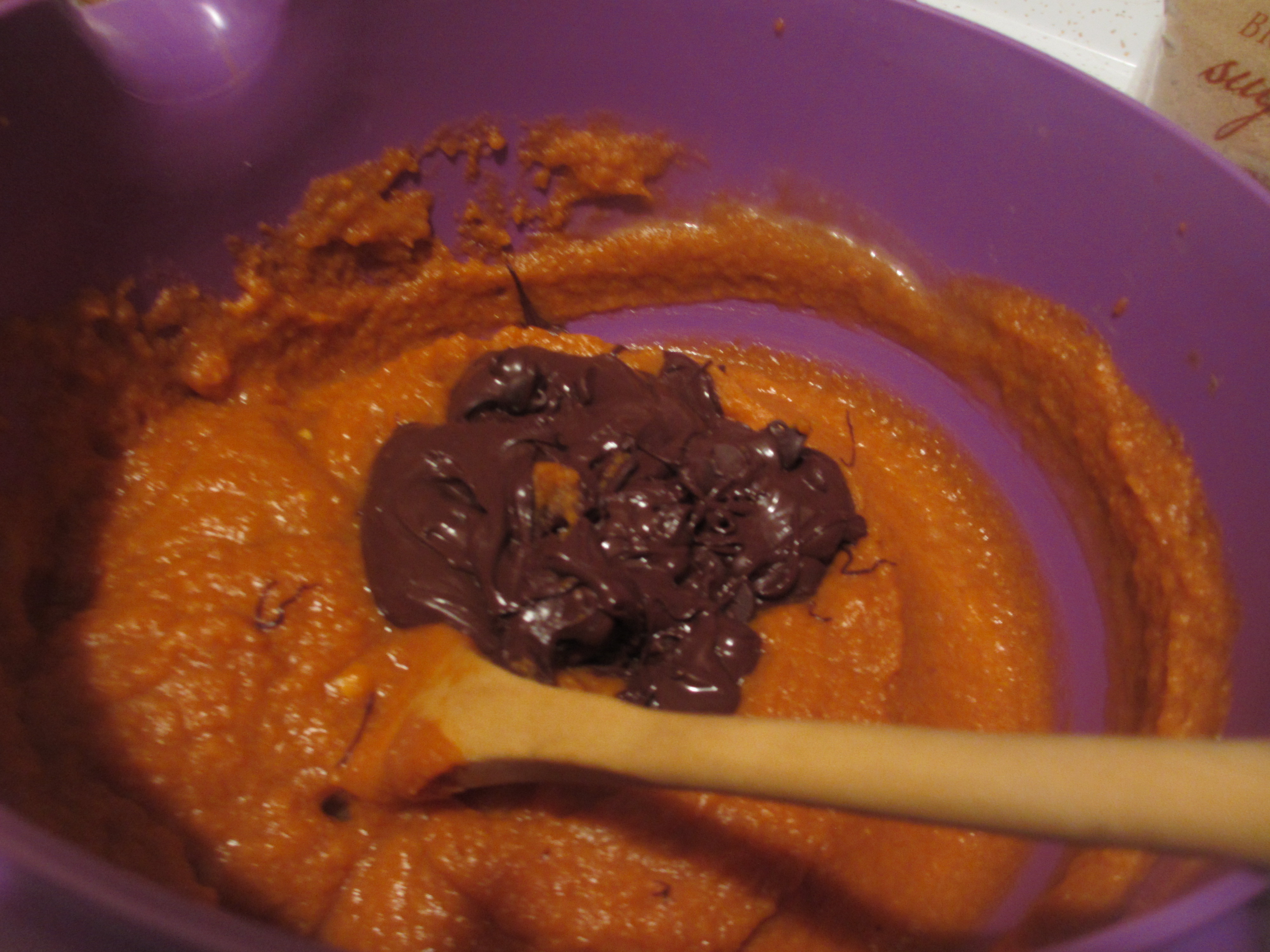 Pumpkin and melted chocolate