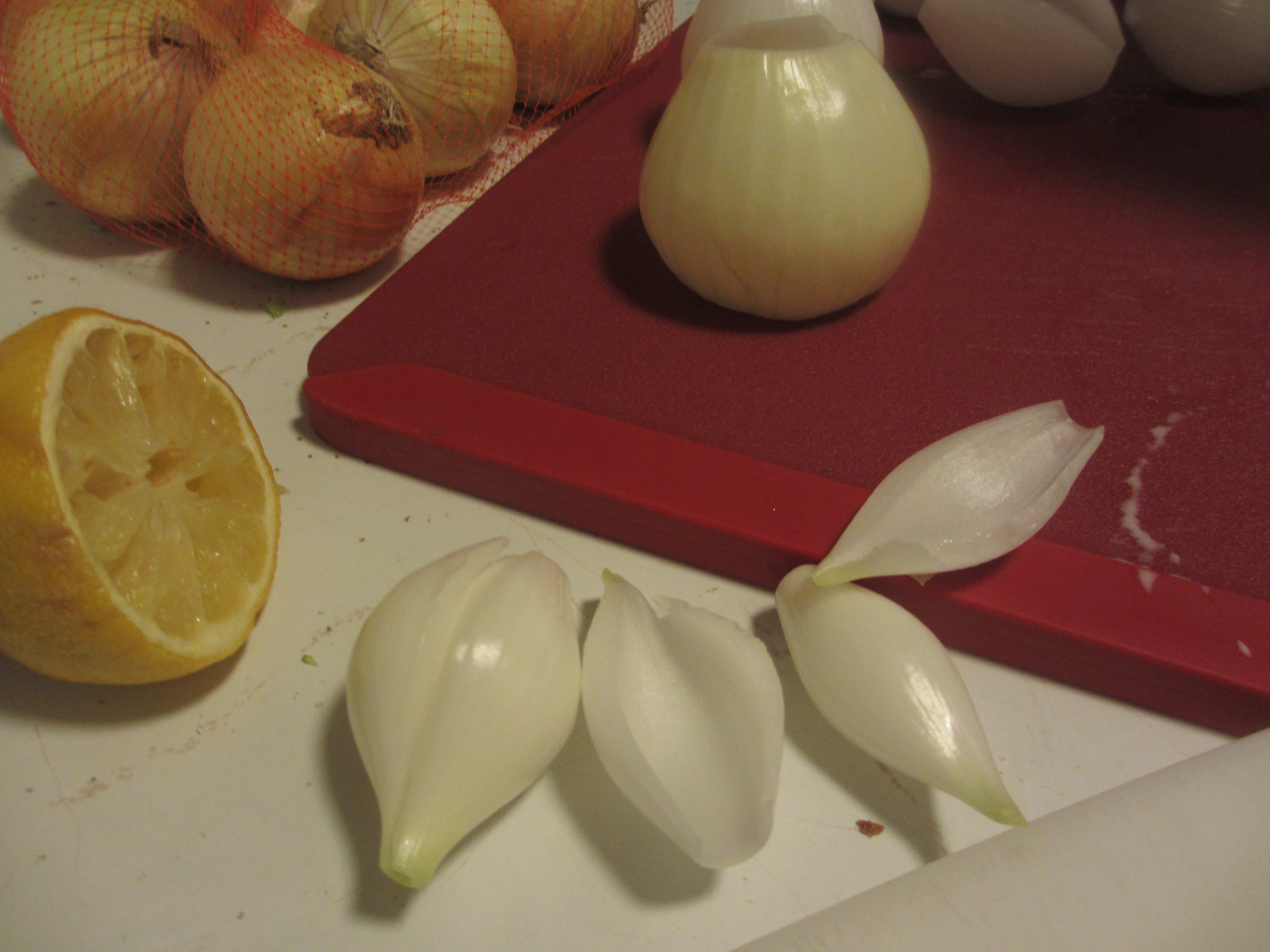Onion layers, peeled