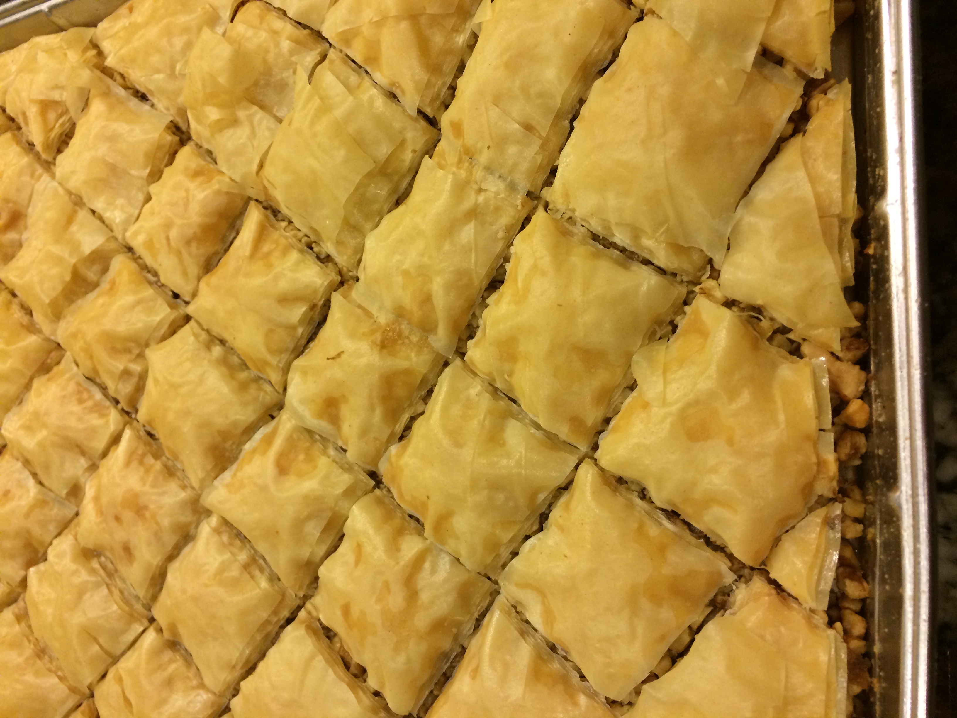 Tray of walnut baklava