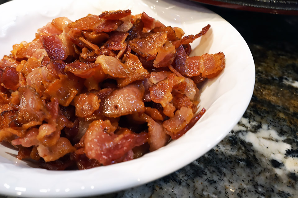 Cooked and Chopped Bacon