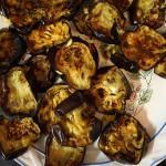 Sliced and Cooked Eggplants