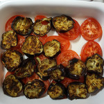 Layering tomatoes and eggplants
