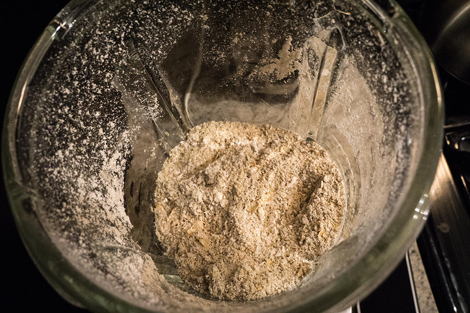 Oat flour in a blender