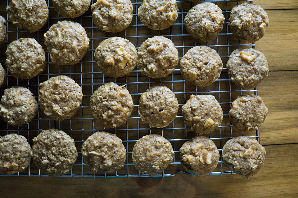 Apple Oatmeal Muffins on a drying rack