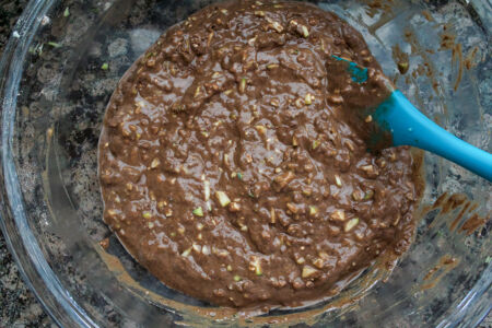 Chocolate Zucchini Tahini Muffin Batter